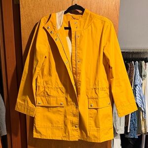 J. Crew Factory Women's Yellow Light Rain Jacket